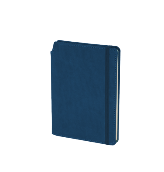 MGA-AP3004 Lacivert Termo Deri Kapak / Lastikli Defter Sırttan Kalemlikli