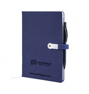 MGA-D1701 Lacivert Termo Deri USB'li Defter