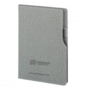 MGA-D2320 Gri Termo Deri Defter (IVORY KAĞIT)