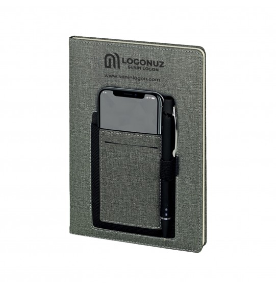 MGA-D2420 Siyah-Füme Termo Deri Defter (IVORY KAĞIT)