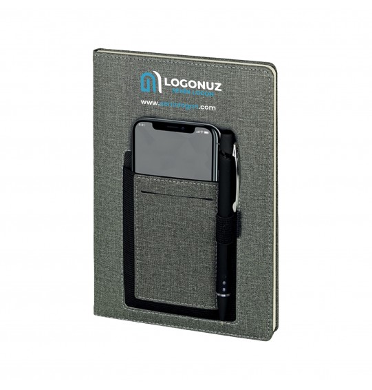 MGA-D2420 Siyah-Füme Termo Deri Defter (IVORY KAĞIT)