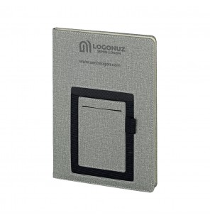 MGA-D2420 Gri Termo Deri Defter (IVORY KAĞIT)