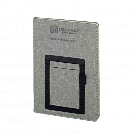 MGA-D2420 Gri Termo Deri Defter (IVORY KAĞIT)