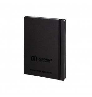 MGA-D2730 Siyah-Gümüş Varak Termo Deri Defter