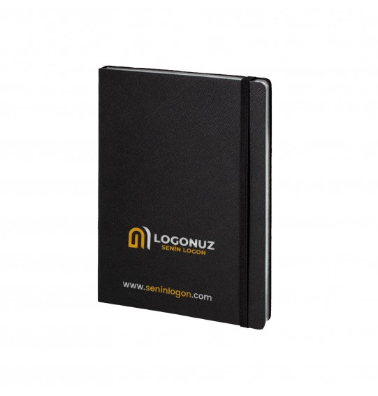 MGA-D2730 Siyah-Gümüş Varak Termo Deri Defter