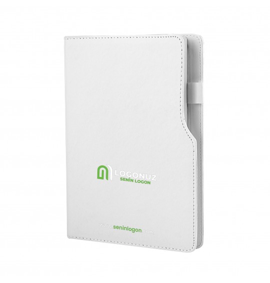 MGA-D941-Holmen Beyaz Termo Deri Defter (Holmen Kitap Kağıdı)