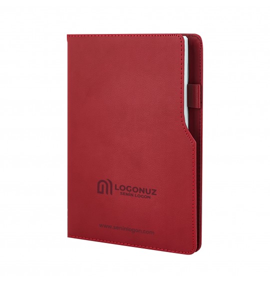MGA-D941-HOLMEN Kırmızı Termo Deri Defter (Holmen Kitap Kağıdı)