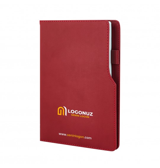 MGA-D941-HOLMEN Kırmızı Termo Deri Defter (Holmen Kitap Kağıdı)