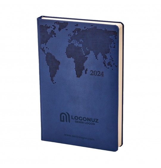 MGA-D378 Lacivert Termo Deri Tarihli Ajanda (Holmen Kitap Kağıdı)