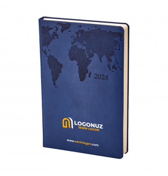 MGA-D378 Lacivert Termo Deri Tarihli Ajanda (Holmen Kitap Kağıdı)