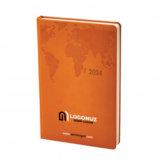 MGA-D378 Turuncu Termo Deri Tarihli Ajanda (Holmen Kitap Kağıdı)