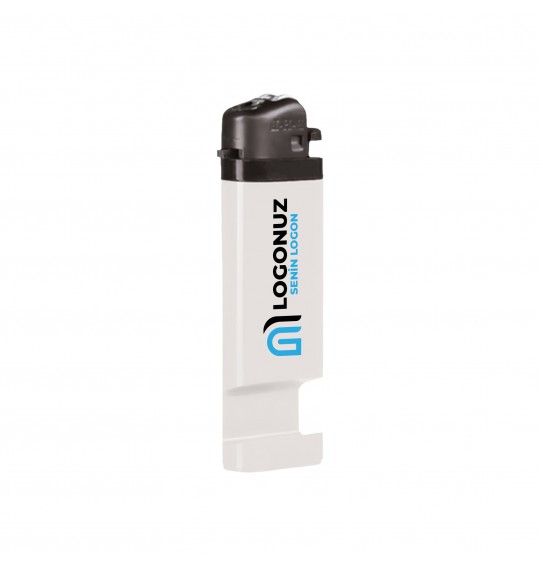 MGA-C365 Beyaz Telefon Standlı Taşlı Sibopsuz Çakmak