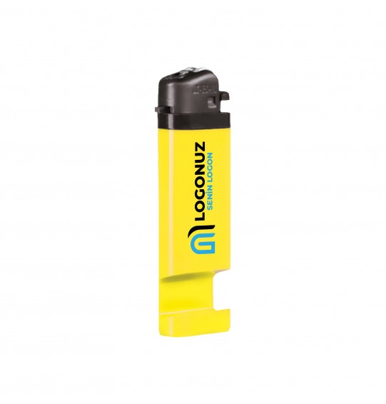 MGA-C365 Sarı Telefon Standlı Taşlı Sibopsuz Çakmak