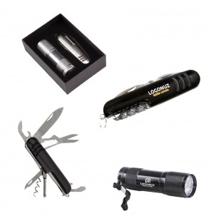 MGA-Z5041 Siyah Hediyelik Set 7 Fonksiyonlu Çakı - Led El Feneri