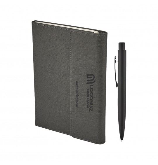 MGA-Z2424-K Siyah Hediyelik Set - Defter - Kalem Seti