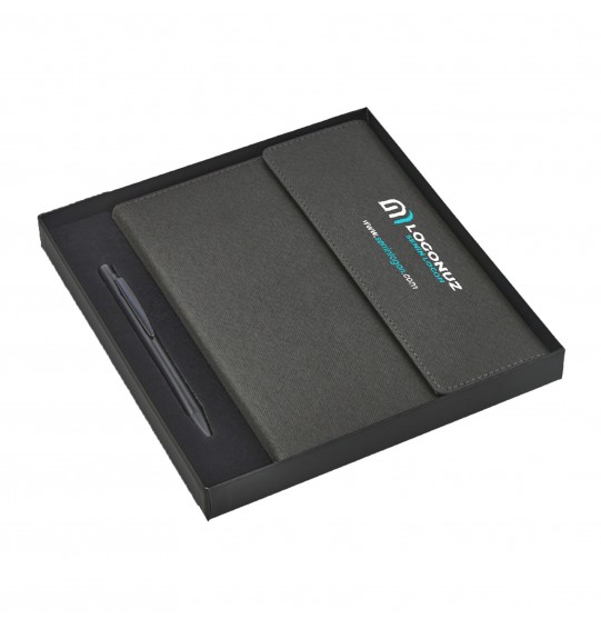 MGA-Z2424-K Siyah Hediyelik Set - Defter - Kalem Seti