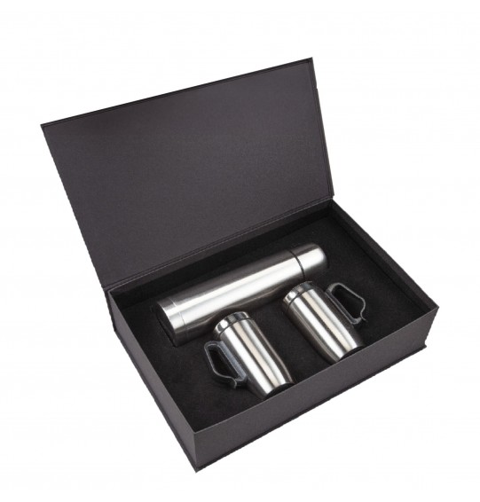 MGA-Z5050 Krom Hediyelik Set - Termos / 750 Ml - Çelik Kupa / 240 Ml