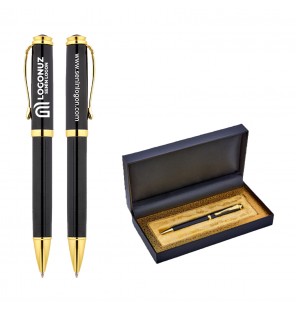 MGA-KS1214-KT Siyah Metal Tükenmez Kalem Seti