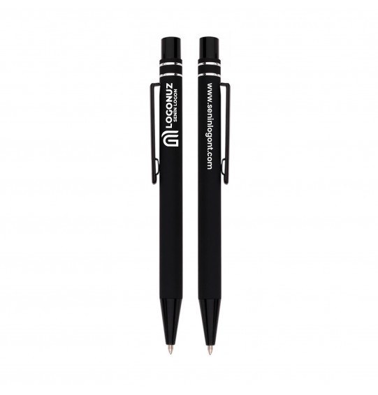 MGA-K522 Siyah Metal Tükenmez Kalem Rubber Gövde