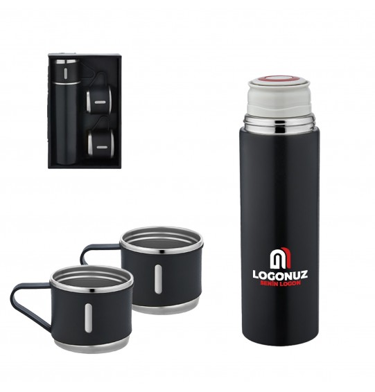 MGA-T5337 Siyah Çelik 3'lü Termos Set / 500 ml