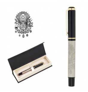 MGA-KS661-KR Tuğra Kabartma Figürlü Metal Roller Kalem Seti