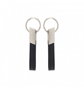 MGA-R2411 Çift Taraflı Krom Metal Suni Deri Anahtarlık