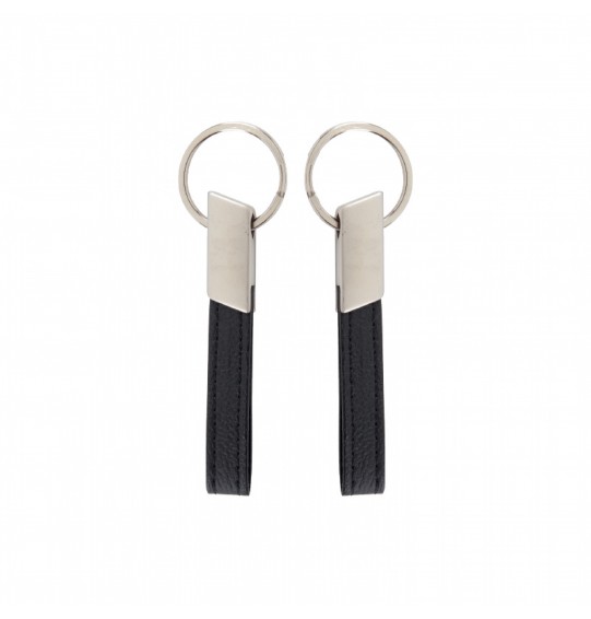 MGA-R2411 Çift Taraflı Krom Metal Suni Deri Anahtarlık
