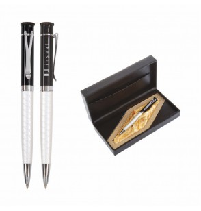 MGA-665KS Silver-Siyah Metal Tükenmez Kalem Seti